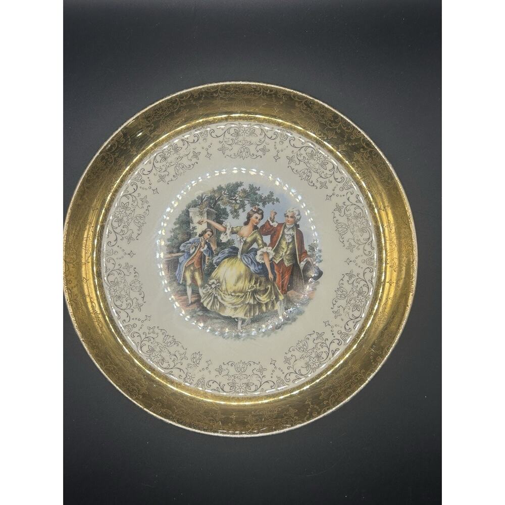 CREST O GOLD Sabin Fine China Dinner Plate Round 9” Warranted 22K 1930s Plate